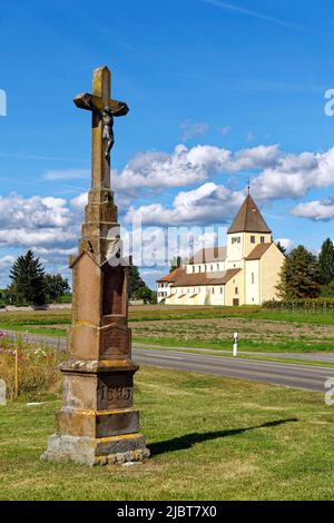 Allemagne, Bade-Wurtemberg, Lac de Constance (Bodensee), Île monastique de Reichenau, classée au patrimoine mondial de l'UNESCO, Reichenau Oberzell, église St George Banque D'Images