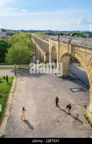 France, Hérault, Montpellier, aqueduc Saint-Clément, construit entre 1753 et 1765 pour alimenter la ville en eau Banque D'Images