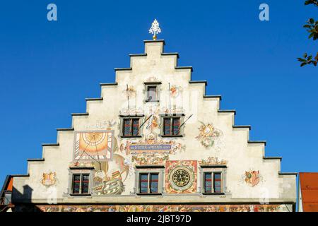 L'Allemagne, la Bavière, le lac de Constance (Bodensee), Lindau, Altes Rathaus (ancien hôtel de ville) du 15ème siècle Banque D'Images