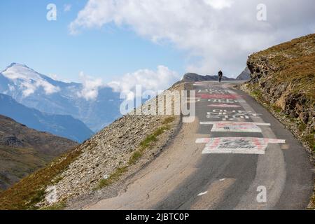 France, Savoie, Parc national de la Vanoise, Bonneval-sur-Arc, Col de l'Iseran (2770 m) sur la route des grandes Alpes, entre Val-d'Isère et Bonneval-sur-Arc Banque D'Images