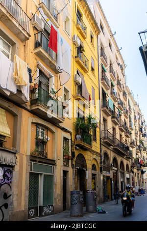 Rues colorées à El Raval, Barcelone Banque D'Images