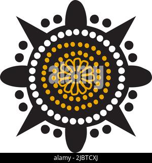 Aboriginal art points peinture icône logo design modèle vectoriel Illustration de Vecteur