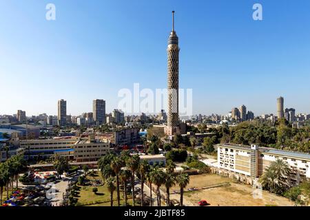 Égypte, le Caire, quartier de Zamalek, île de Gezira, Tour du Caire par l'architecte Naoum Chebib Banque D'Images