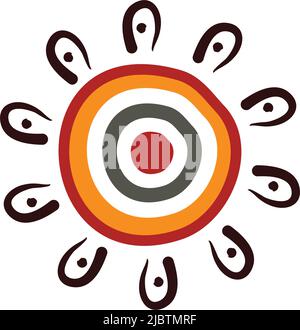Modèle d'illustration de conception de logo d'icône de peinture à pois aborigènes Illustration de Vecteur