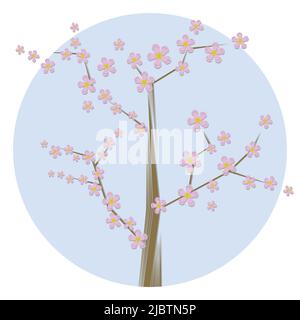 Illustration vectorielle Sakura. Arrière-plan de la nature. Illustration de Vecteur