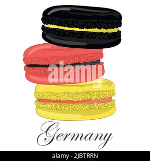 Drapeau macareux dessiné dans les couleurs du drapeau de l'Allemagne. Rouge, jaune et noir. Illustration de Vecteur