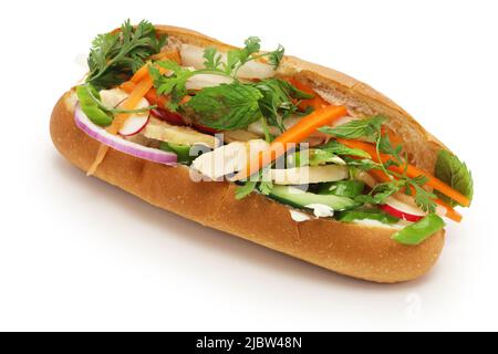 banh mi kep thit ga, un sandwich vietnamien au jambon de poulet Banque D'Images