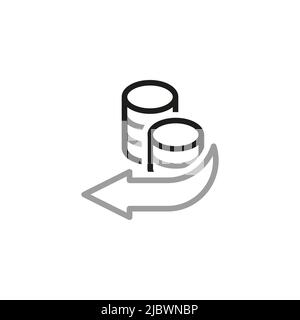 Simple de mouvement d'argent icônes de vecteur liées. Icône de baisse de bénéfices et de revenus de style linéaire. Contour vectoriel modifiable. Illustration de Vecteur