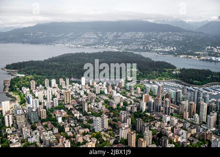 Vue depuis un port de Vancouver depuis un DHC-3 de Havilland turbine Single Otter Banque D'Images