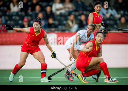 Wilrijk, Anvers. 08 juin 2022, les Alix Gerniers de Belgique photographiés en action lors d'un match de hockey entre les Red Panthers belges et la Chine dans la scène de groupe (jeu 10 sur 16) du concours de la Women's FIH Pro League, mercredi 08 juin 2022 à Wilrijk, Anvers. BELGA PHOTO LAURIE DIEFFEMBACQ Banque D'Images