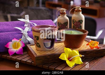 a set of spa and body care equipment Banque D'Images