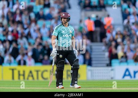 LONDRES, ROYAUME-UNI. 08th juin 2022. Pendant le Blast Vitality - Surry vs Sussex Sharks au terrain de cricket ovale de Kia mercredi, 08 juin 2022 à LONDRES, ANGLETERRE. Credit: Taka G Wu/Alay Live News Banque D'Images