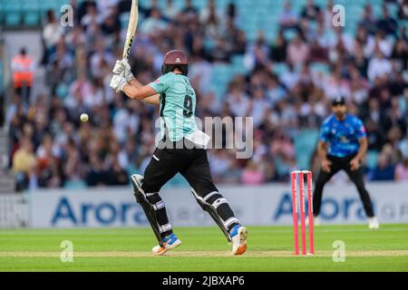 LONDRES, ROYAUME-UNI. 08th juin 2022. Pendant le Blast Vitality - Surry vs Sussex Sharks au terrain de cricket ovale de Kia mercredi, 08 juin 2022 à LONDRES, ANGLETERRE. Credit: Taka G Wu/Alay Live News Banque D'Images