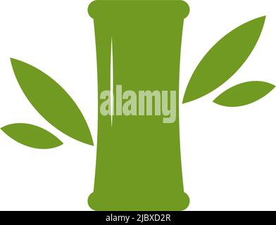 Modèle d'illustration vectoriel de design de logo d'icône Bamboo Illustration de Vecteur