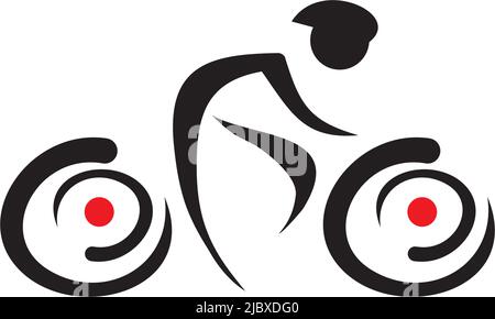 Modèle d'illustration vectoriel d'inspiration de conception de logo d'icône de vélo Illustration de Vecteur
