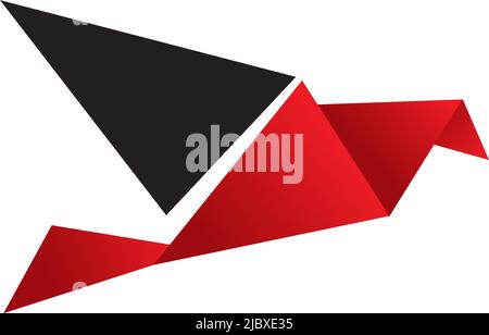 Modèle d'illustration vecto à motif représentant un logo représentant un oiseau origami Illustration de Vecteur