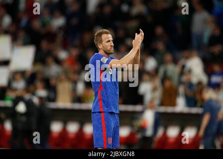 Harry Kane (ENG), 7 JUIN 2022 - football : Ligue des Nations de l'UEFA phase de groupe pour le tournoi final Groupe A3 entre l'Allemagne 1-1 Angleterre à l'Allianz Arena de Munich, Allemagne. (Photo de Mutsu Kawamori/AFLO) Banque D'Images