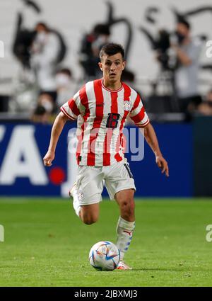 Hokkaido, Japon. 2nd juin 2022. Andres Cubas (par) football : KIRIN Challenge Cup 2022 match entre le Japon 4-1 Paraguay au Sapporo Dome à Hokkaido, Japon . Credit: AFLO/Alay Live News Banque D'Images