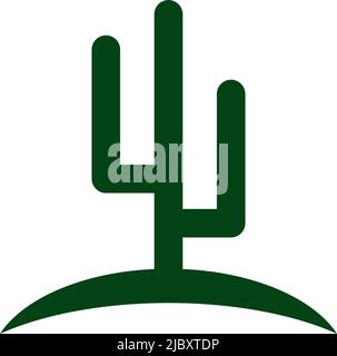 Modèle vectoriel d'inspiration pour le logo Cactus Illustration de Vecteur
