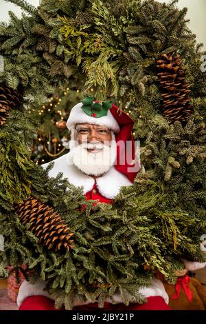 Portrait du Père Noël. Banque D'Images