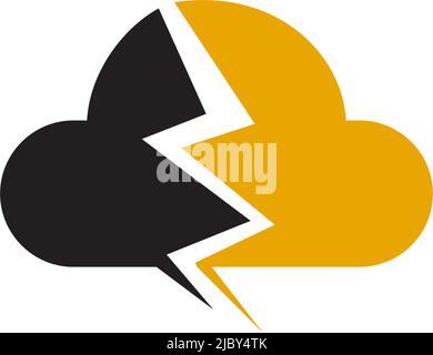 Modèle d'illustration vectoriel de conception de logo d'icône de nuage Illustration de Vecteur