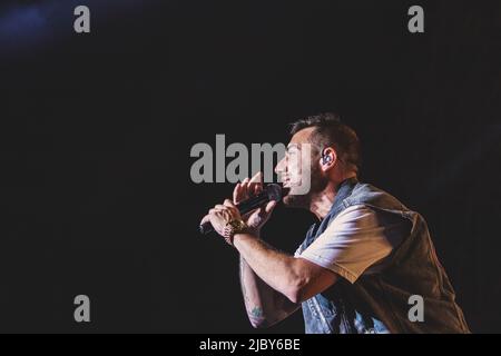 Rome, Italie. 07th juillet 2018. Silvano Albanese mieux connu par son nom de scène Coez se produit sur scène à Rock à Rome. (Photo de Valeria Magri/SOPA Images/Sipa USA) crédit: SIPA USA/Alay Live News Banque D'Images