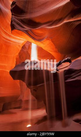 Faisceau lumineux à Antelope Canyon Banque D'Images