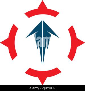 Modèle vectoriel de conception d'icône de logo de boussole Illustration de Vecteur