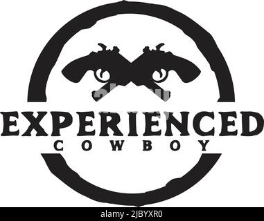 Modèle vectoriel d'inspiration avec logo de cowboy et arrière-plan isolé Illustration de Vecteur