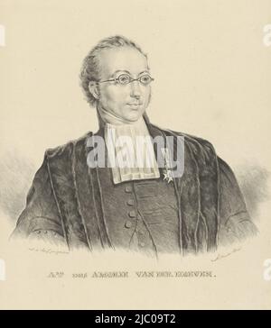 Portrait d'Abraham des Amorie van der Hoeven, dessinateur: Abram van der Horn, 1792 - 1867, papier, stylo, pinceau, h 289 mm × l 252 mm Banque D'Images