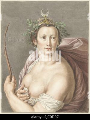 Diana, dessinateur: Abraham Delfos, d'après: Cornelis Cornelisz. Van Haarlem, 1795, papier, pinceau, h 337 mm × l 264 mm Banque D'Images