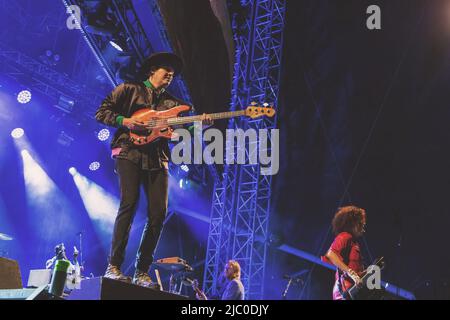 Copenhague, Danemark. 10th août 2018. Le groupe Arcade Fire Rock se déroule sur scène au festival Haven à Copenhague. (Photo de Valeria Magri/SOPA Images/Sipa USA) crédit: SIPA USA/Alay Live News Banque D'Images