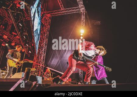 Copenhague, Danemark. 10th août 2018. Le groupe Arcade Fire Rock se déroule sur scène au festival Haven à Copenhague. (Photo de Valeria Magri/SOPA Images/Sipa USA) crédit: SIPA USA/Alay Live News Banque D'Images