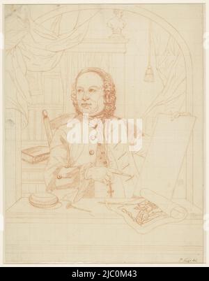 Autoportrait de Pieter Tanjé, rapporteur pour avis: Pieter Tanjé, après: Jan Maurits Quinkhard, 1716 - 1761, papier, h 351 mm × l 272 mm Banque D'Images