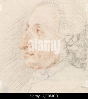 Portrait de Jan de Beijer, dessinateur: Pieter Louw, 1760, papier, h 117 mm × l 90 mm Banque D'Images