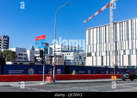 Réaménagement du campus de Randwick dans la banlieue est de Sydney, investissement du gouvernement dans la construction de nouveaux établissements de santé à Sydney, en Australie Banque D'Images