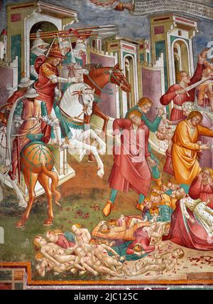 Particolare da « strag degli innocenti » - affreschi della Cappella della Croce - Cenni di Francesco di Ser Cenno - 1410 - Volterra (Pi), Italie Banque D'Images