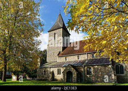 Village Sandridge de Saint-Léonard, Hertfordshire/Angleterre - 16 octobre 2019 : église paroissiale anglicane du village Sandridge, Hertfordshire, Angleterre Banque D'Images