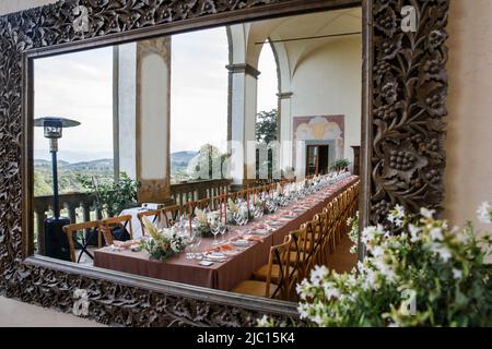 Set de table pour un mariage ou un autre événement le dîner. Banque D'Images