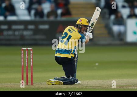 CHESTER LE STREET, ROYAUME-UNI. JUIN 8th Adam Hose de Birmingham porte des chauves-souris lors du match de Blast Vitality entre le Durham County Cricket Club et les ours de Birmingham au Seat unique Riverside, Chester le Street, le mercredi 8th juin 2022. (Crédit : will Matthews | MI News) crédit : MI News & Sport /Alay Live News Banque D'Images