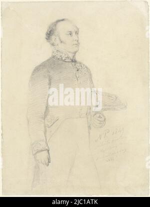 Etude pour portrait d'Edmond Willem van Dam van Isselt, dessinateur: Nicolaas Pieneman, 1849, papier, h 214 mm × l 163 mm Banque D'Images