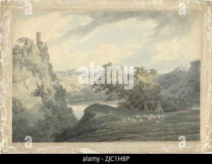 Paysage montagneux italien avec le lac Nemi paysage de montagne italien avec le lac Nemi au sud de Rome, rapporteur pour avis: John Robert Cozens, 1790, papier, pinceau, h 368 mm × l 535 mm Banque D'Images