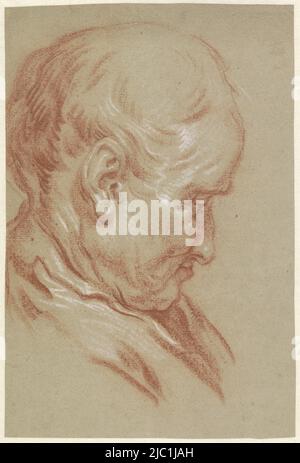 Tête d'un vieil homme, et profil à droite, dessinateur: Jan Anton Garemyn, 1722 - 1799, papier, h 297 mm × l 198 mm Banque D'Images