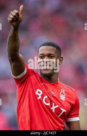 LONDRES, ANGLETERRE - 29 MAI : Xande Silva de Nottingham Forest pendant le championnat Sky Bet finale du match entre Huddersfield Town et Notingh Banque D'Images