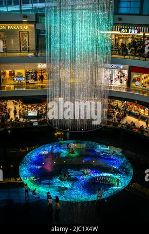 Digital Light Canvas display est une installation d'art numérique interactive à Marina Bay Sands, Singapour. Banque D'Images