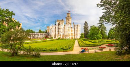 Château de Hluboka, château historique de Hluboka nad Vltavou en Bohême du Sud, République tchèque Banque D'Images