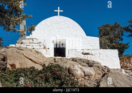 Chapelle de Saint-Panteleimon ou Aghios Panteleimon datant de 15th ans, île de Rhodes, Grèce Banque D'Images