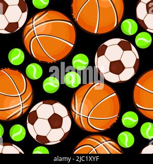 Balles de sport à motif sans couture. Illustration vectorielle Illustration de Vecteur