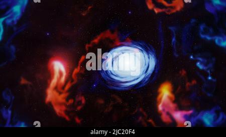 Arrière-plan de l'espace avec nebula et les étoiles. Banque D'Images