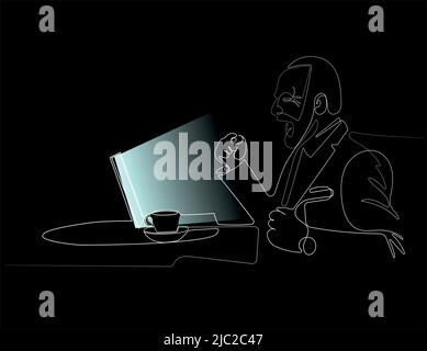 bon vieux homme d'affaires en costume Illustration de Vecteur